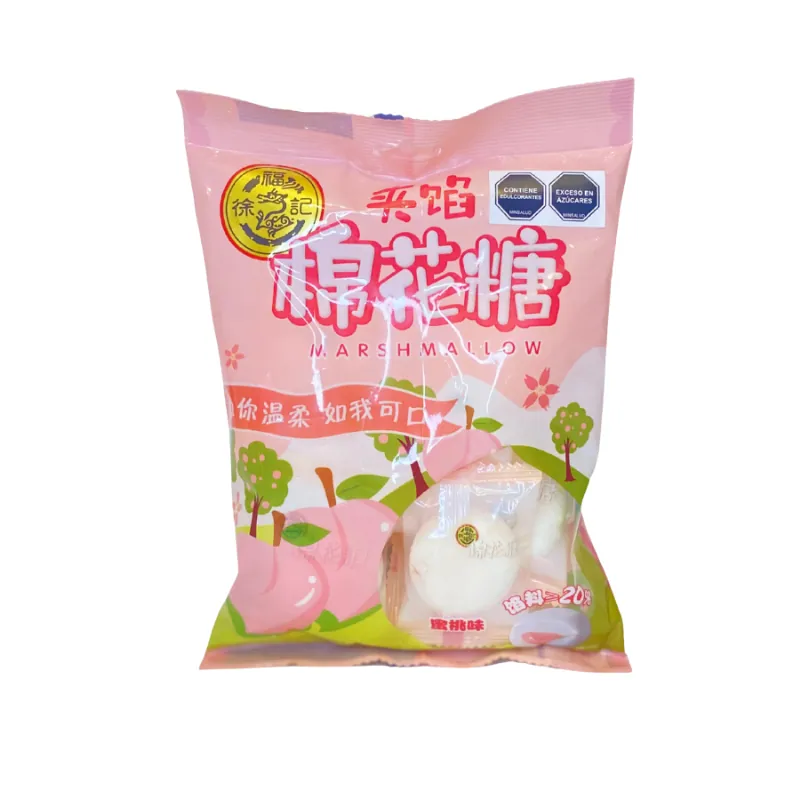 Marshmallows Rellenos con Sabor a Durazno – Xu Fu Ji